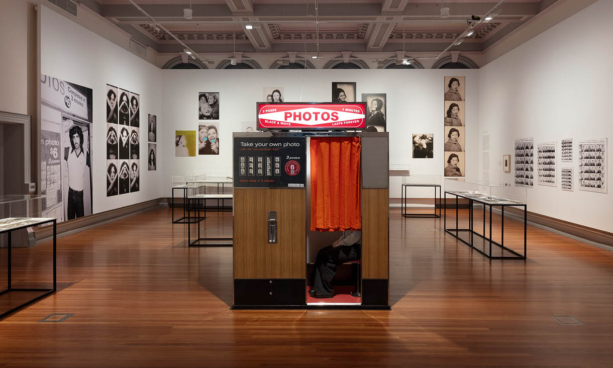 Photo-Me Model 17, c. 1967 photobooth in Auto-Photo: A Life in Portraits, RMIT Gallery, Melbourne, 2025. Photo by Christian Capurro.
