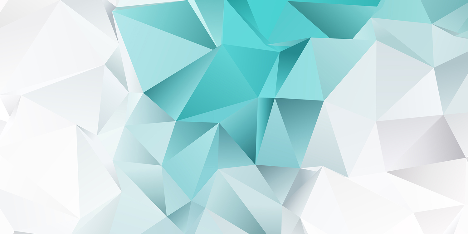 Low poly design with teal and silver colours 