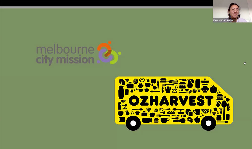Computer screenshot of Melbourne City Mission and Ozharvest presentation