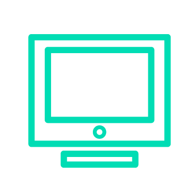 Green computer screen icon.