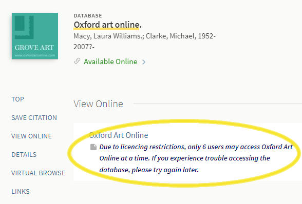 Look for the licencing restructions advice under the View Online heading in a record view in LibrarySearch..