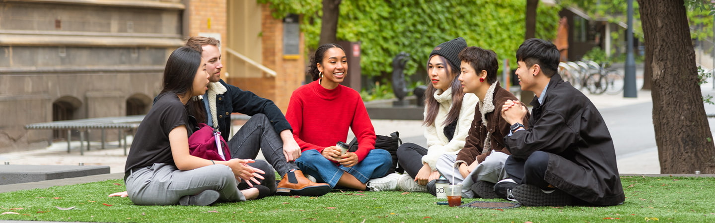 Students chatting on campus