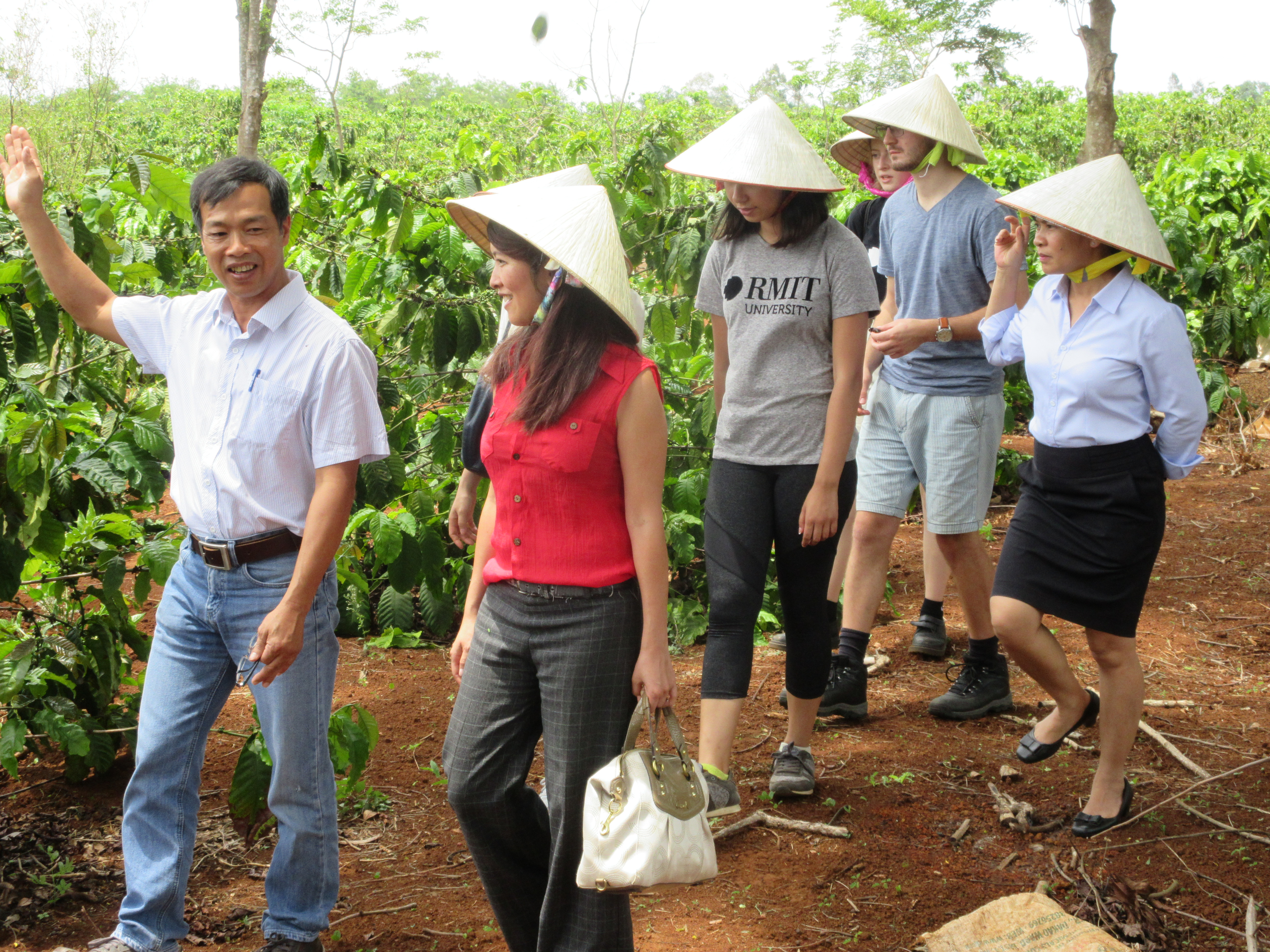 Huynh travelled with RMIT students to Vietnam and met with farmers as part of a study tour and research project in rural areas.