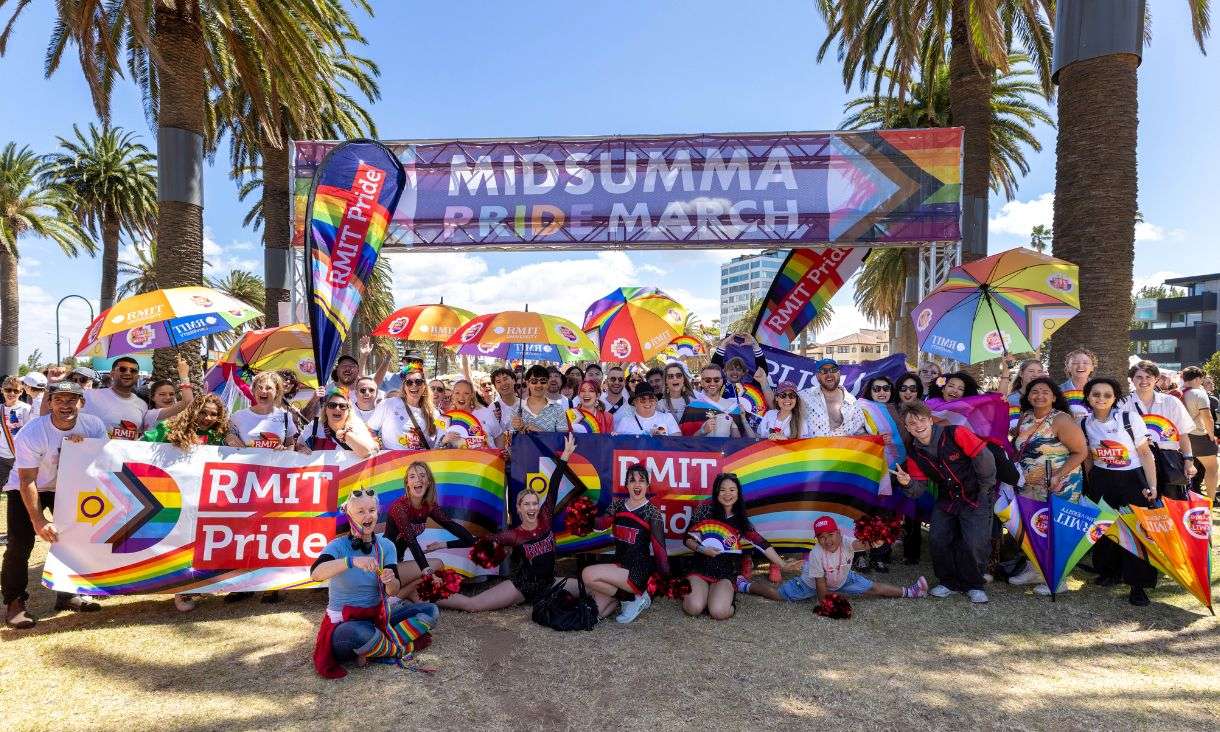 RMIT University’s contingent for the Pride March