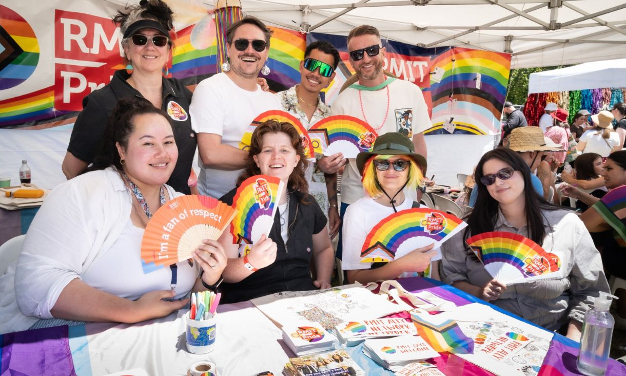 RMIT's Carnival stall at Midsumma