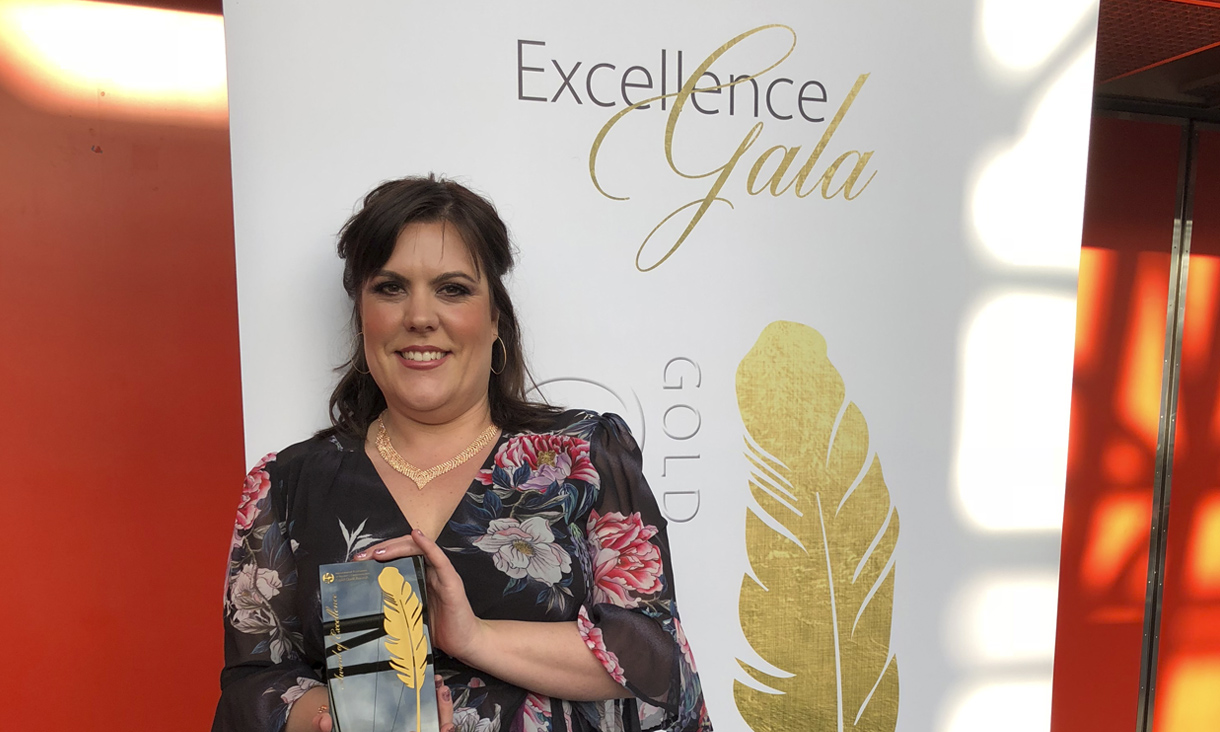 Tanya Gutteridge attended the awards ceremony in Montreal to accept the Gold Quill on behalf of her group.