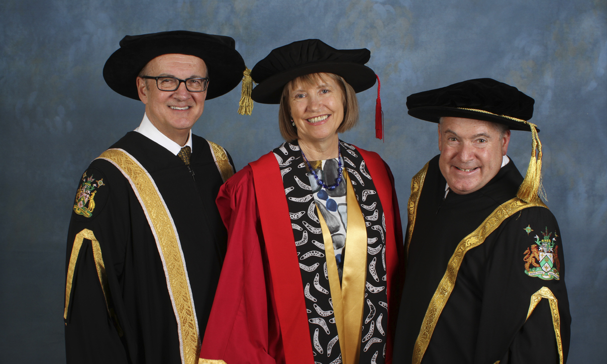 Colleen Pearce was presented with the Doctor of Social Science Honoris Causa at RMIT’s Doctoral Degrees Graduation Ceremony.