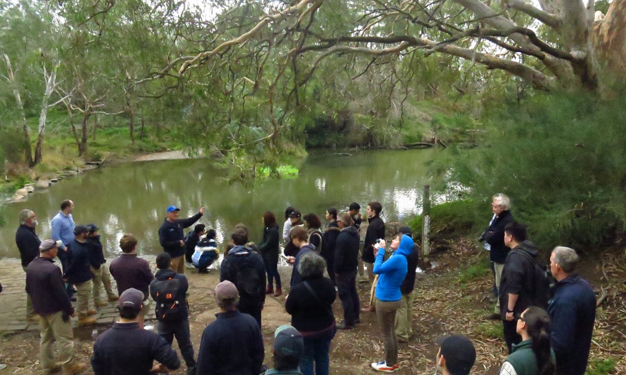 Landscape Architecture students and industry stakeholders survey sites around the Werribee River.