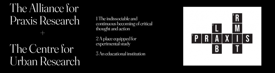 Praxis logo - the alliance for praxis research and the centre for urban research. 