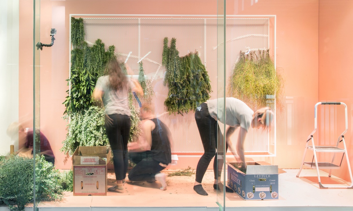 A window display at Country Road created by RMIT Visual Merchandising students.
