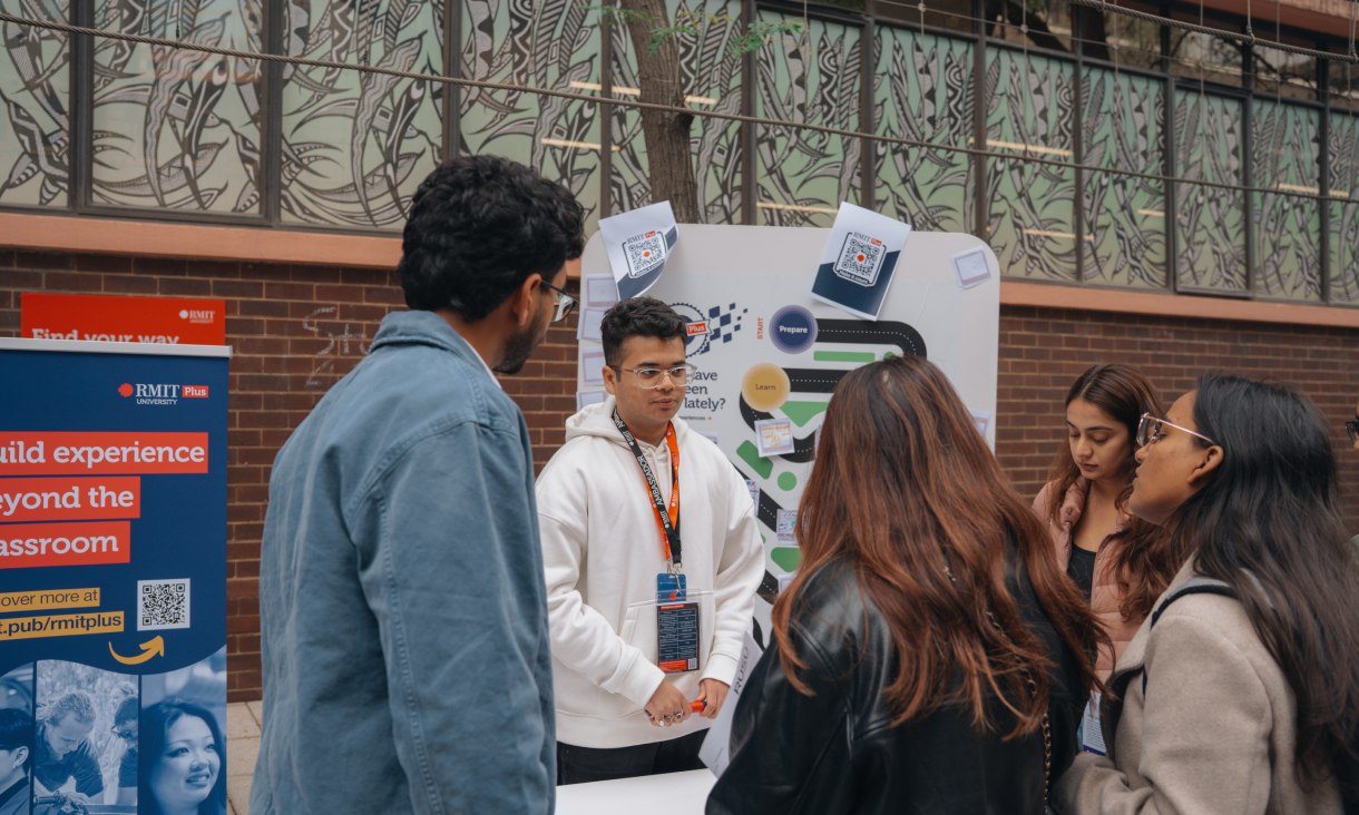Student wearing VR headset.