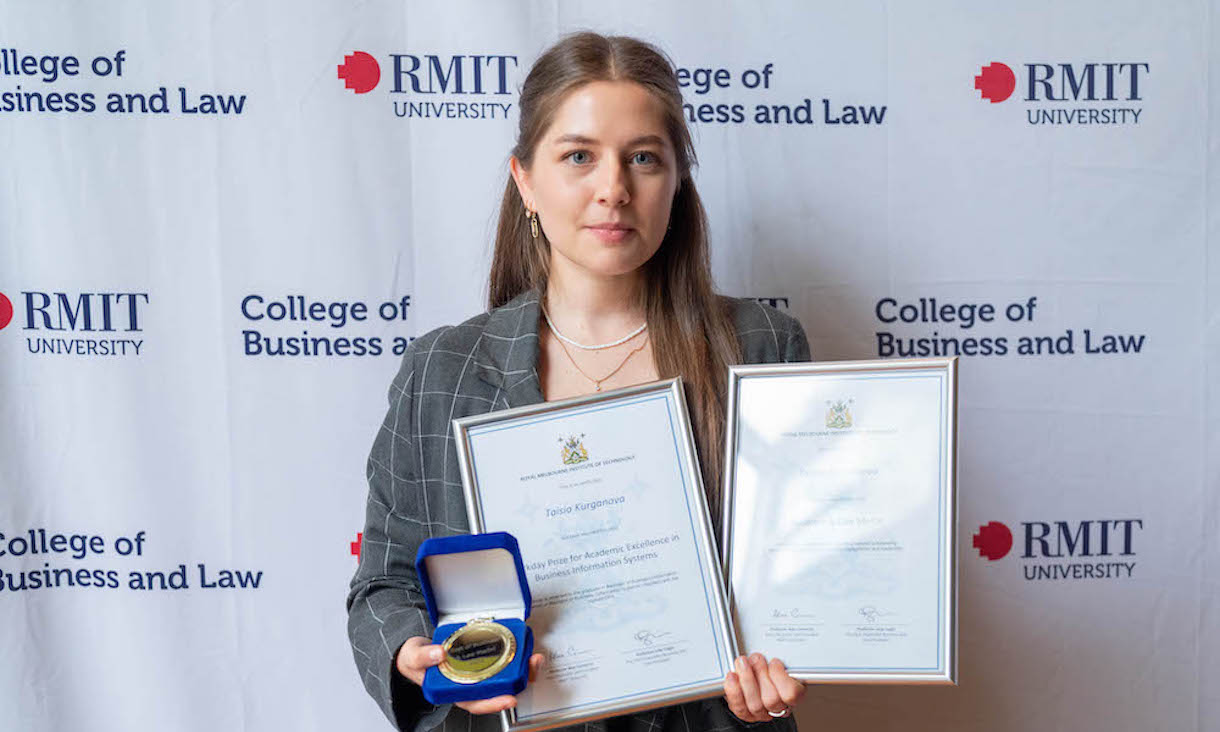 2022 College Business and Law Medal Recipient Taisia Kurganova.