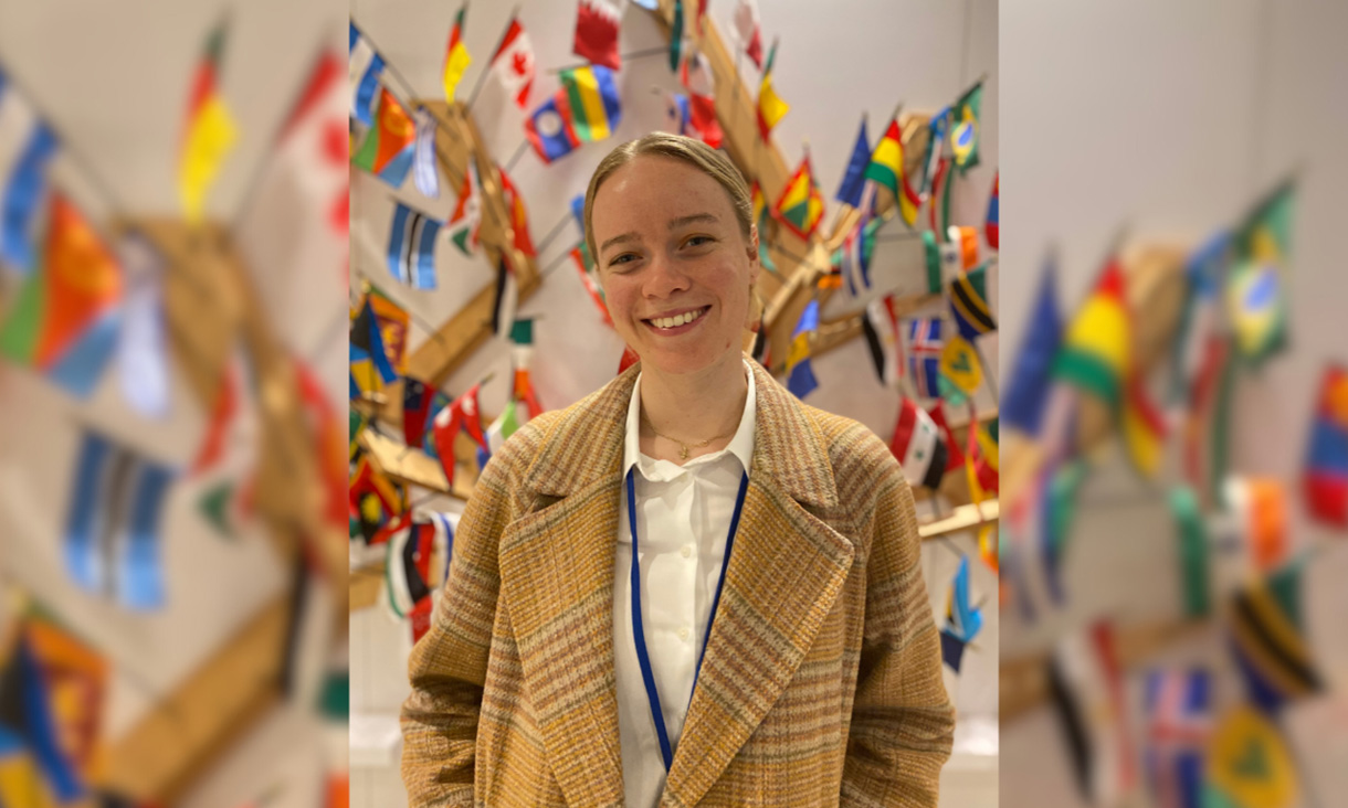 Student Hannah Rutherford at United Nations Conference