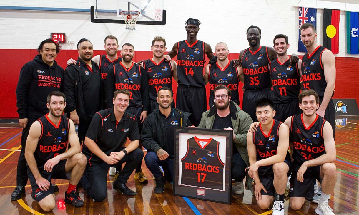 The RMIT Big V Basketball Men's Team partnered up with community business Tile2Tin going strength to strength as a team.