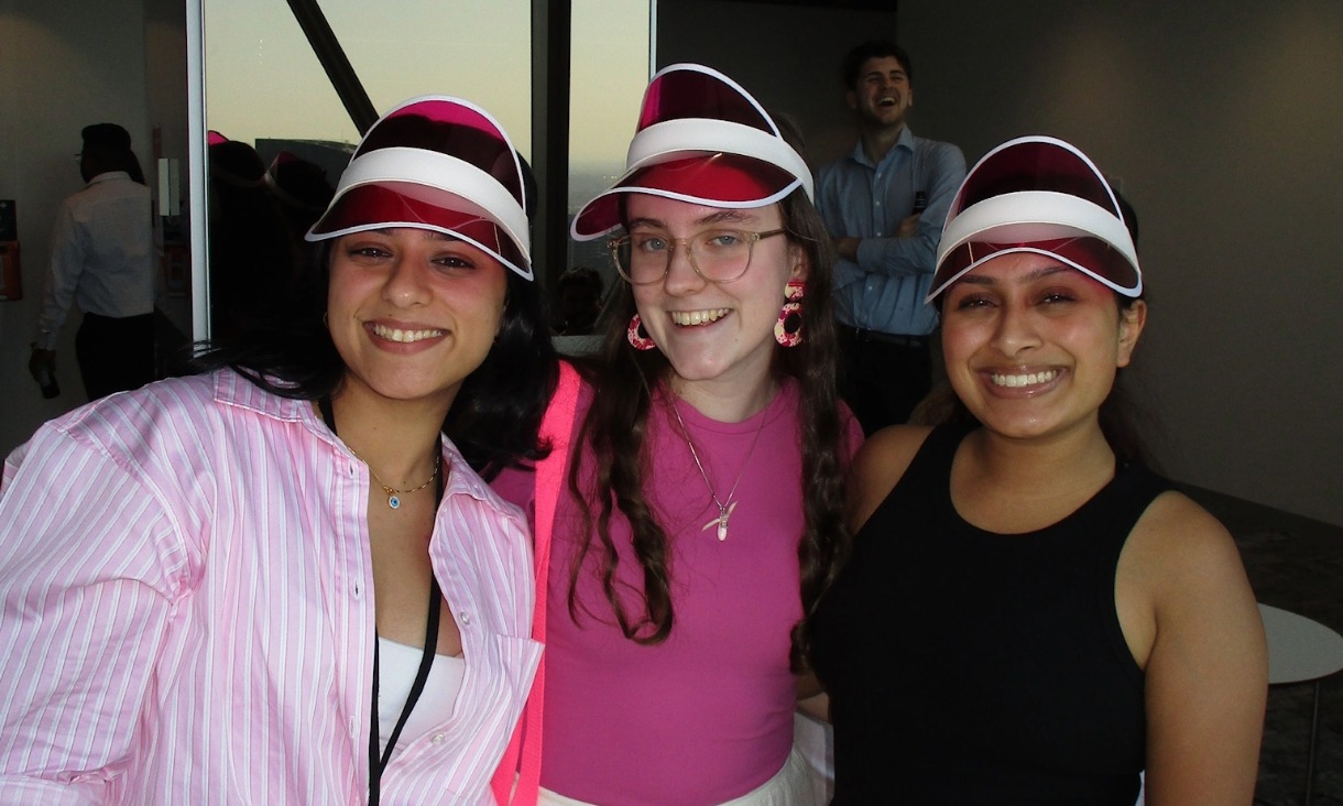 Brooke and two other interns smiling together on the last day of their student vacation program at KMPG.