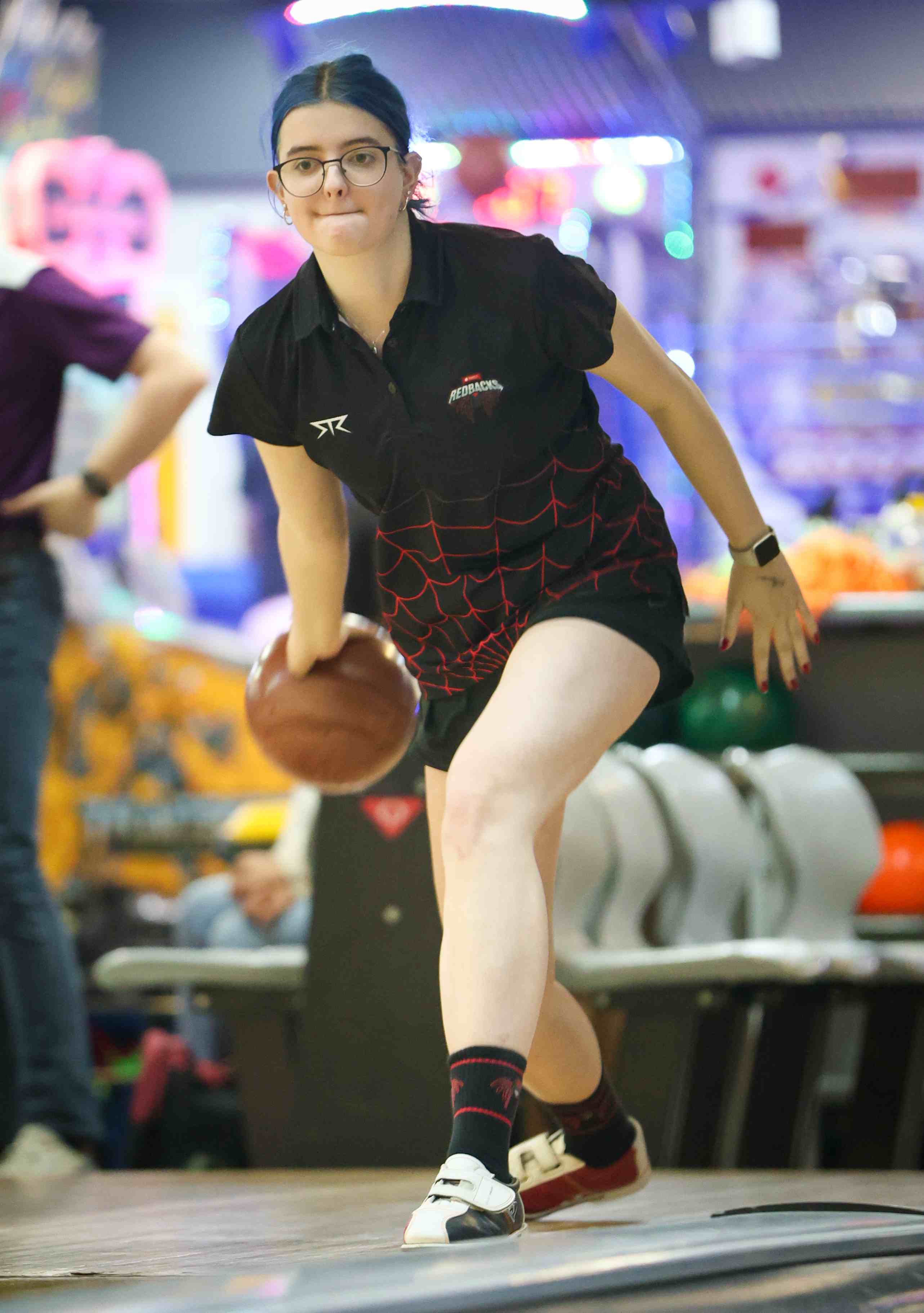 Emma Watkins competing in Tenpin Bowling for RMIT at UniSport Nationals.