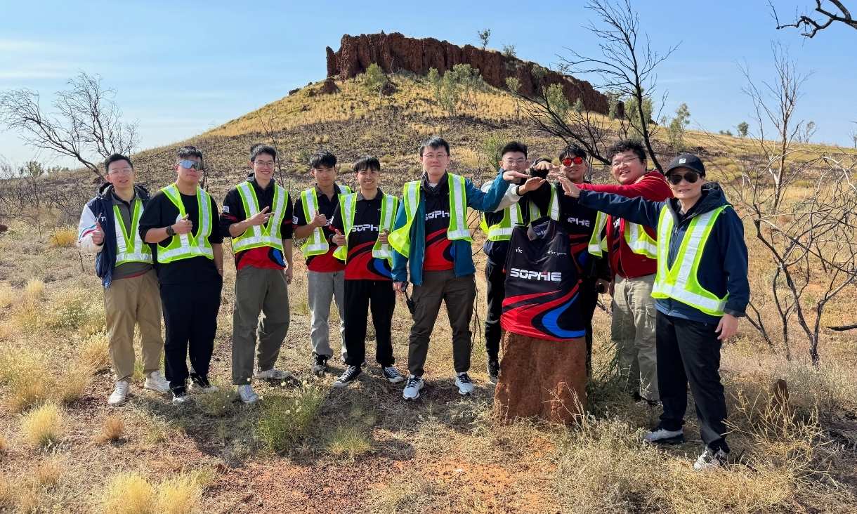 Group of people in Australian outback