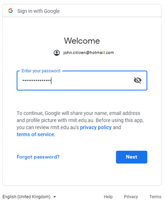 Google Password