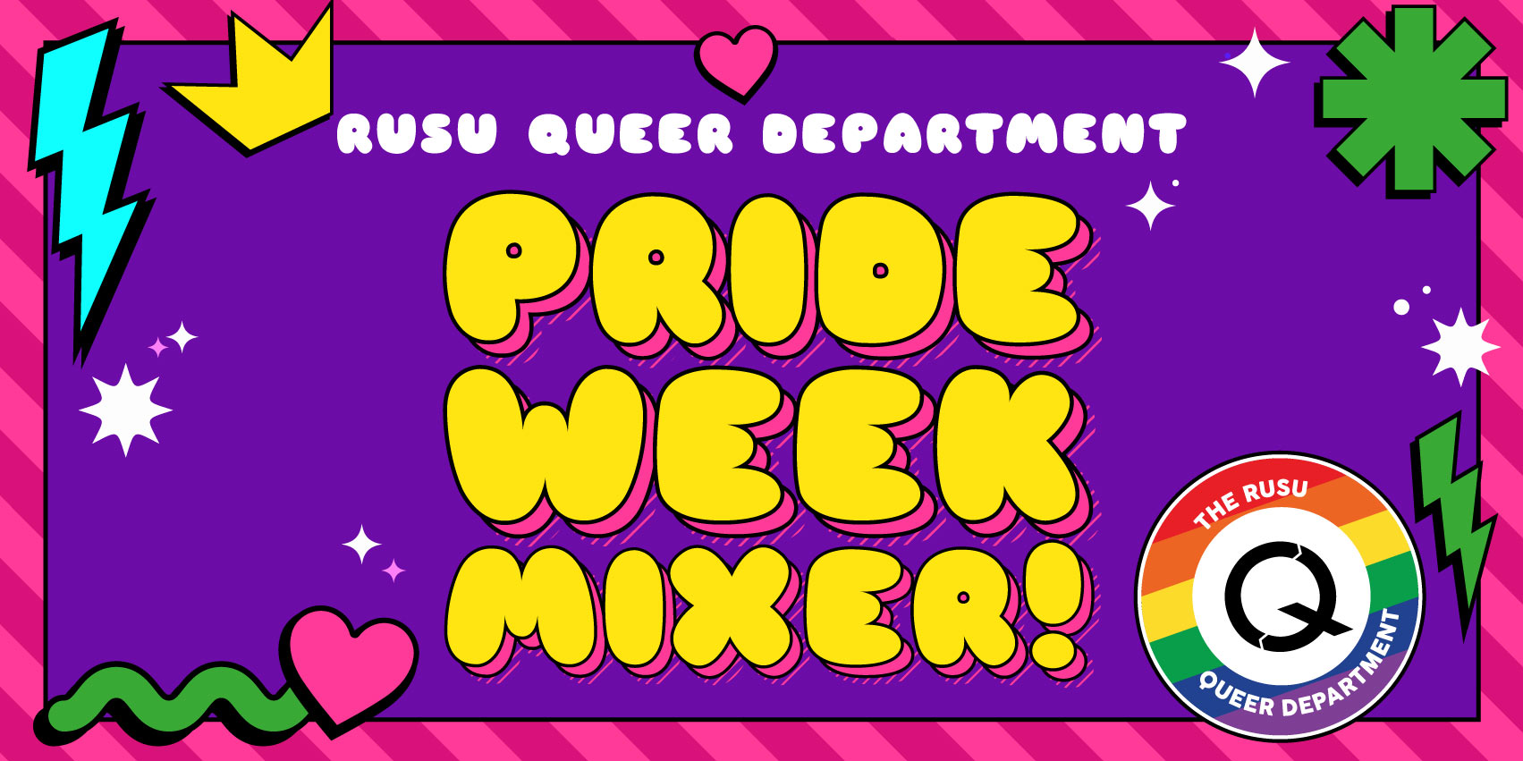 Pride Week mixer in text 