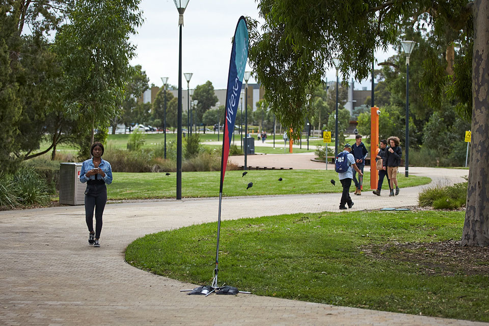Walking path at Bundoora campus