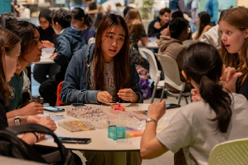 Students crafting together