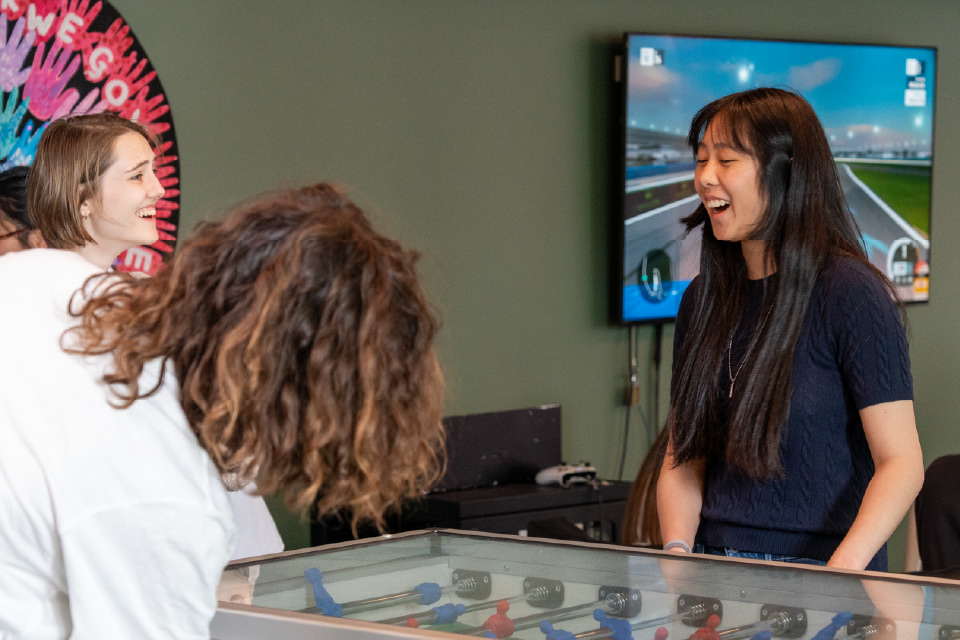 Students playing games