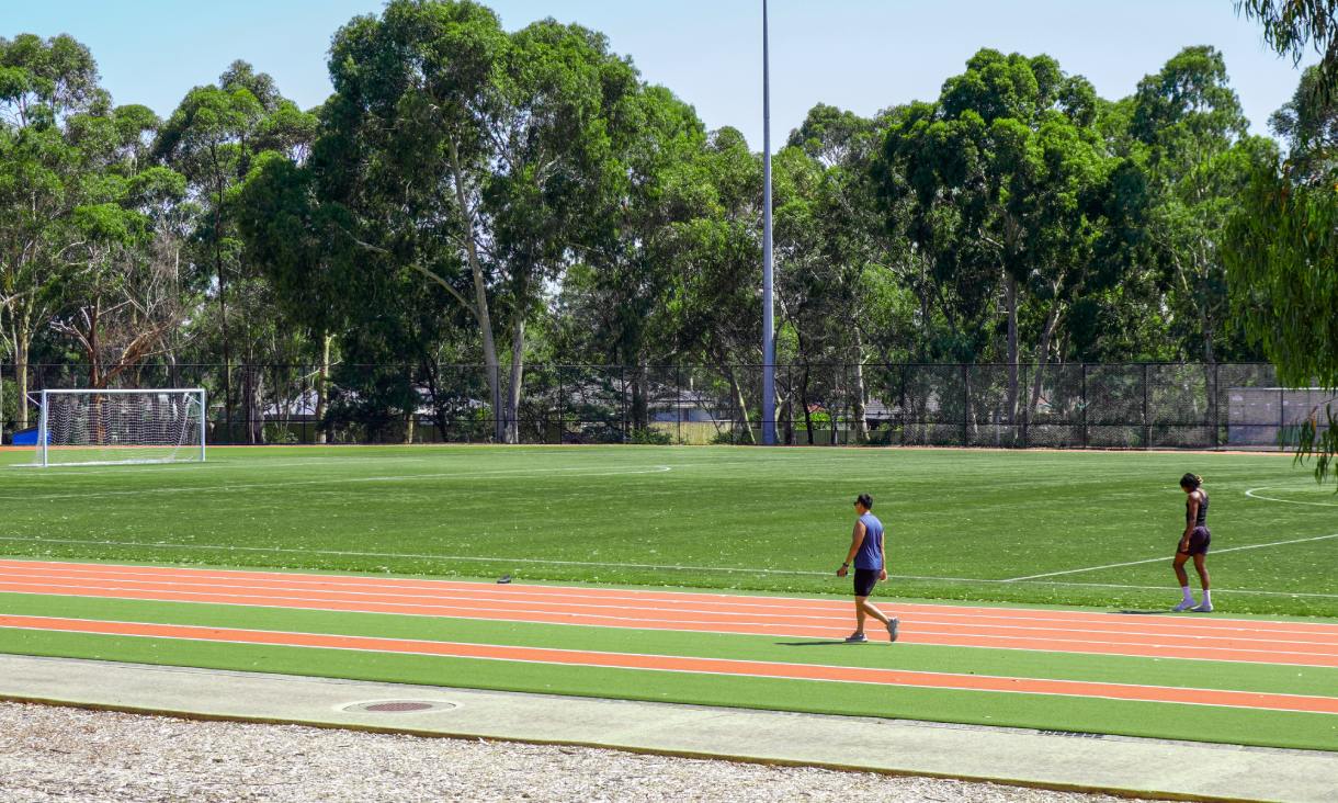 Running track at RMIT Bundoora Campus' Sports Centre 