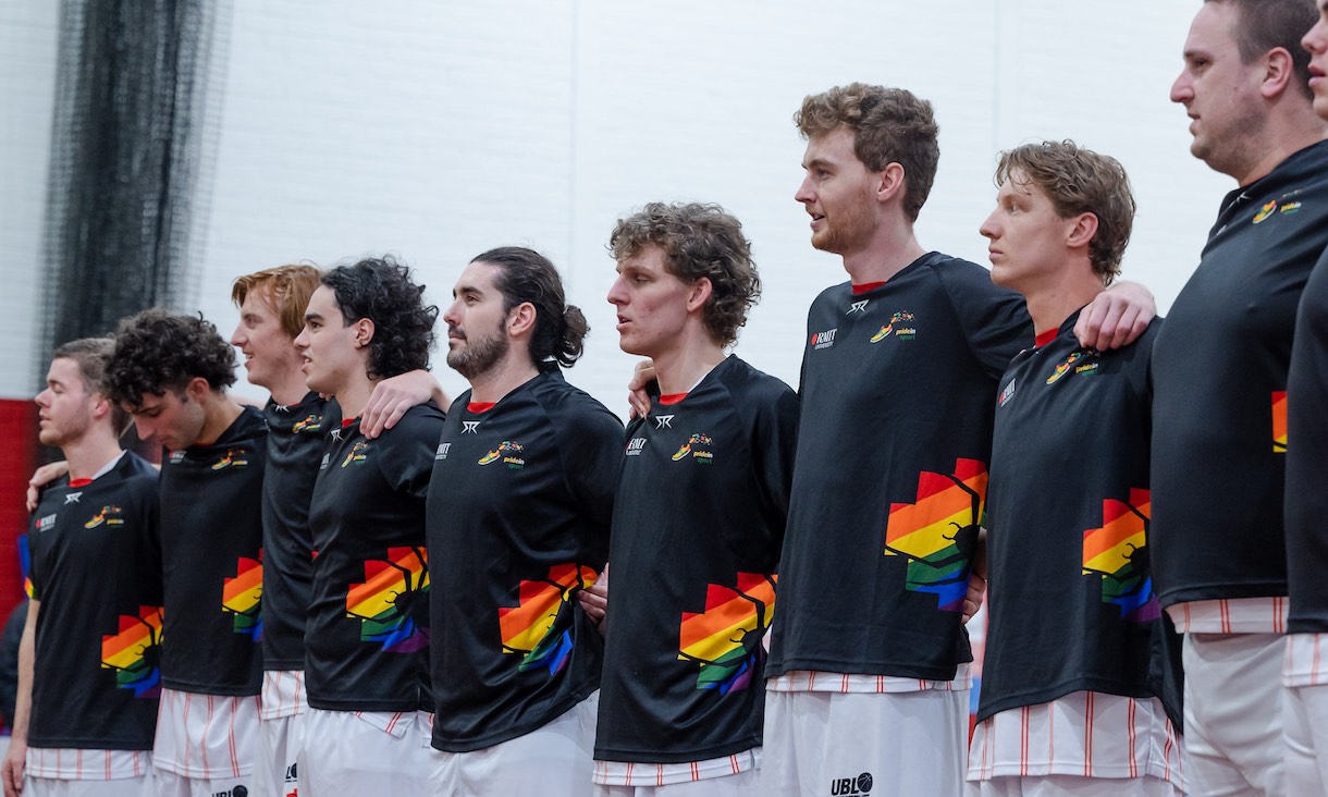 Athletes wearing Redbacks Pride uniforms