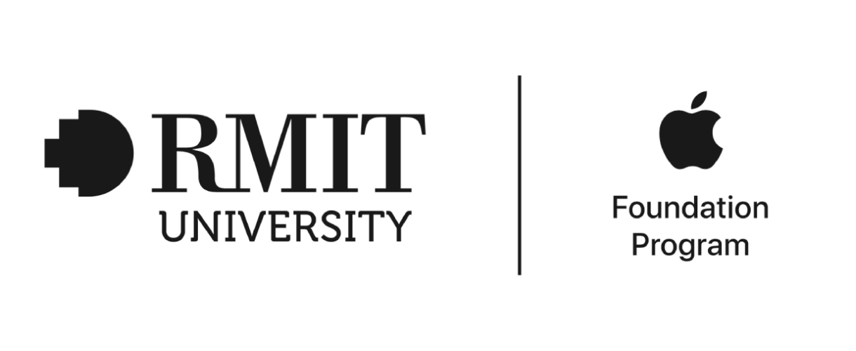 logos for RMIT university and Apple, with the words 'foundation program' under the apple logo