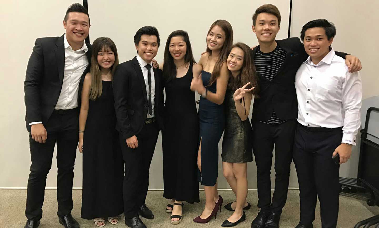 Group of students in formal wear