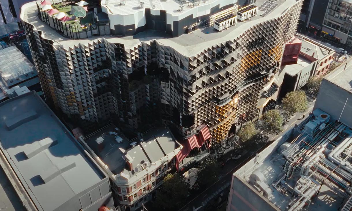 A bird's eye view of the Swanston Academic Building