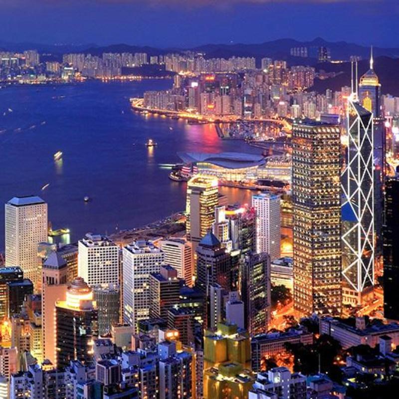 image of hong kong city at night time