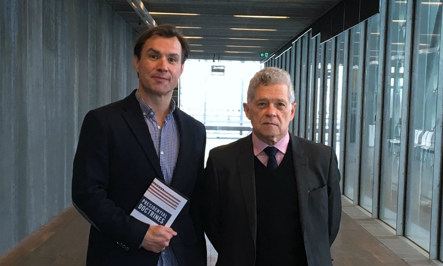 Dr Aiden Warren and Professor Joseph Siracusa with their newly released publication Presidential Doctrines: U.S. National Security from George Washington to Barack Obama