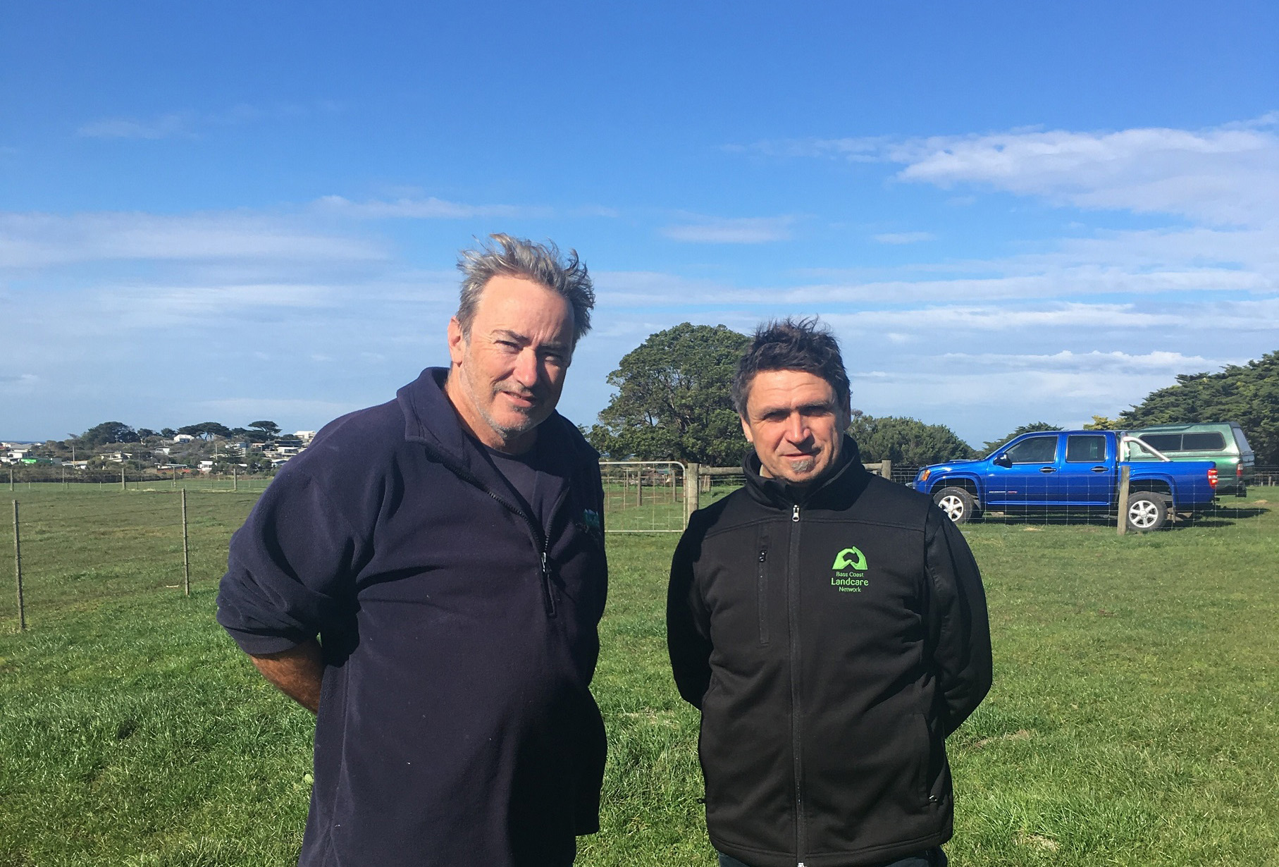 Phillip Island beef and sheep farmer, Bill Cleeland, and the Bass Coast Landcare Networks, Joel Geoghegan, discuss climate change challenges faced by farmers in Southern Gippsland.