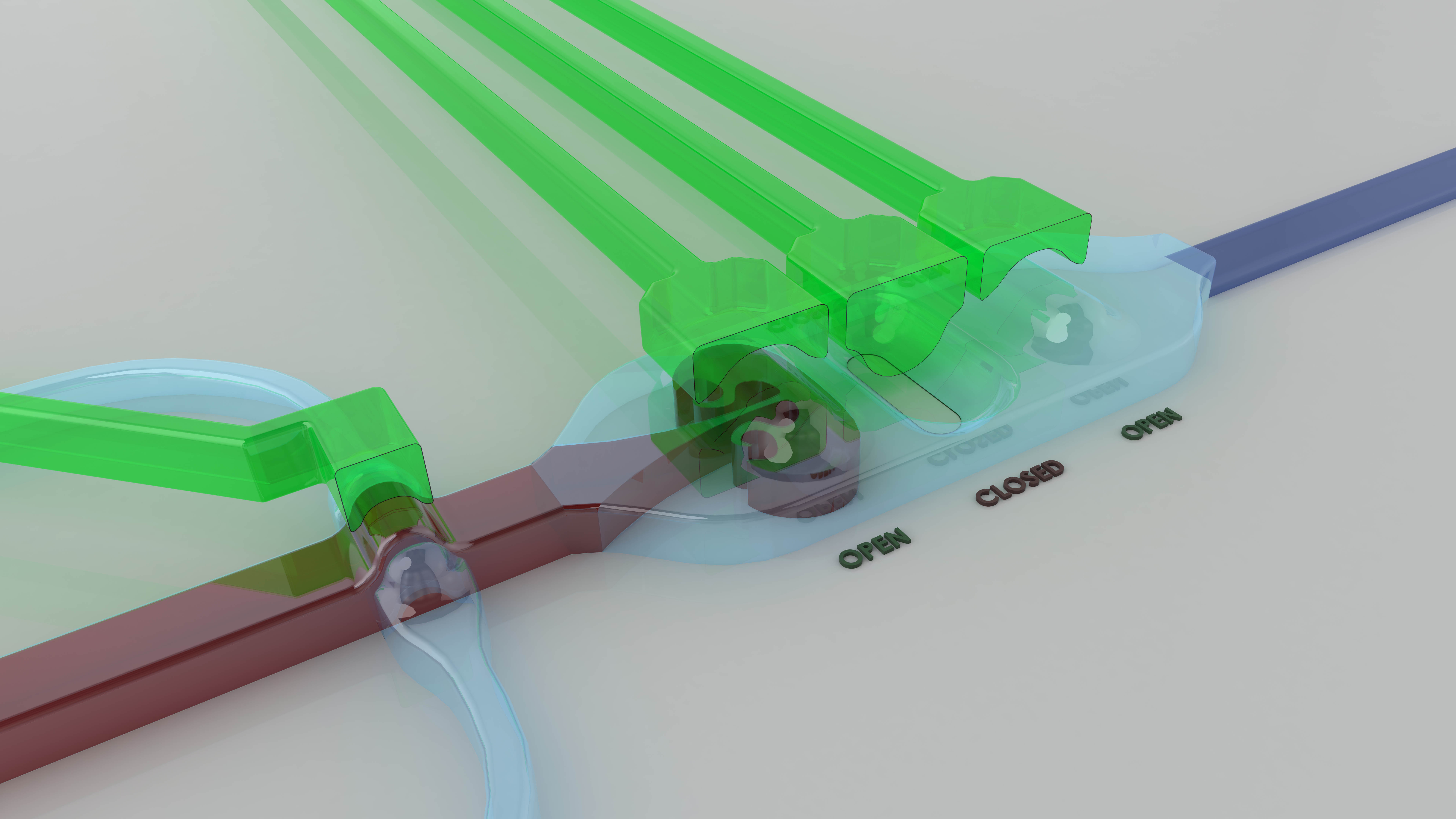 Graphic showing the microfluidic chip, which features a unique system of tiny channels and pumps for rapidly manipulating fluids.