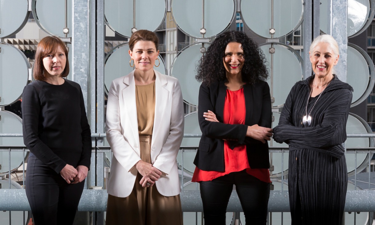 From left: Amy Muir (AIA, Vic. and RMIT), Clare Cousins (AIA), Vivian Mitsogianni (RMIT Architecture Program Manager) and Jillian Garner (OGVA)