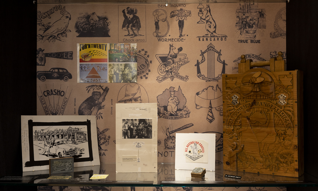 Drawing from the RMIT Art Collection and the RMIT Design Archives, the cabinets in the Salon and Lounge at The Capitol provide a small sampling of work from RMIT’s extraordinary cultural collections and resources.