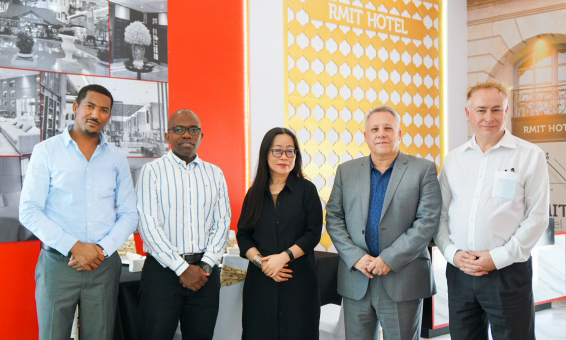Associate Professor Mathews Nkhoma (second from left) and academics from the Tourism and Hospitality Management program.