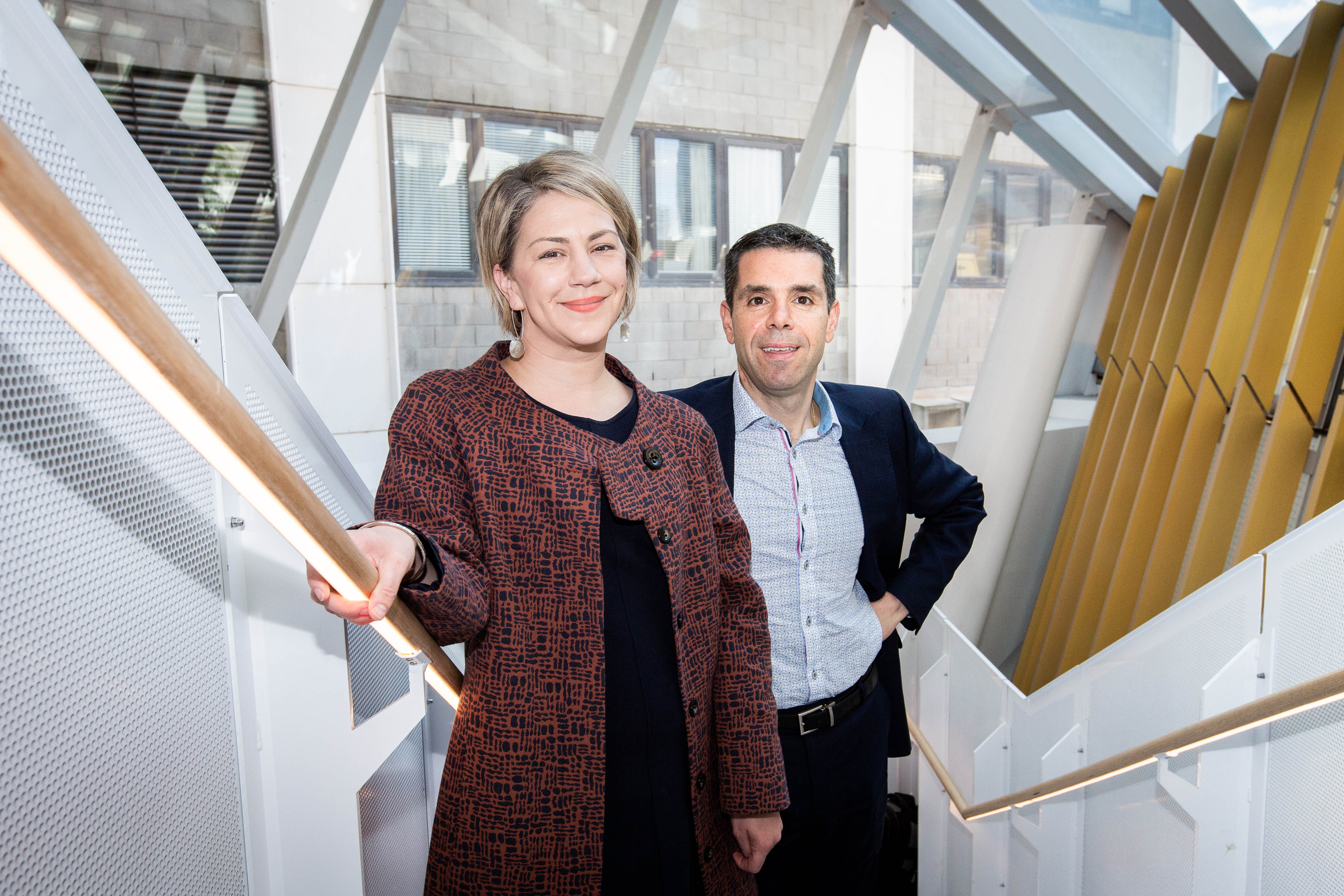 RMIT's Director of Research Partnerships & Initiatives Clare Russell with Digital Health CRC CEO Dr Victor Pantano.