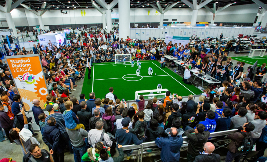 Crowds watching humanoid football at this year's RoboCup 2019 in Sydney.