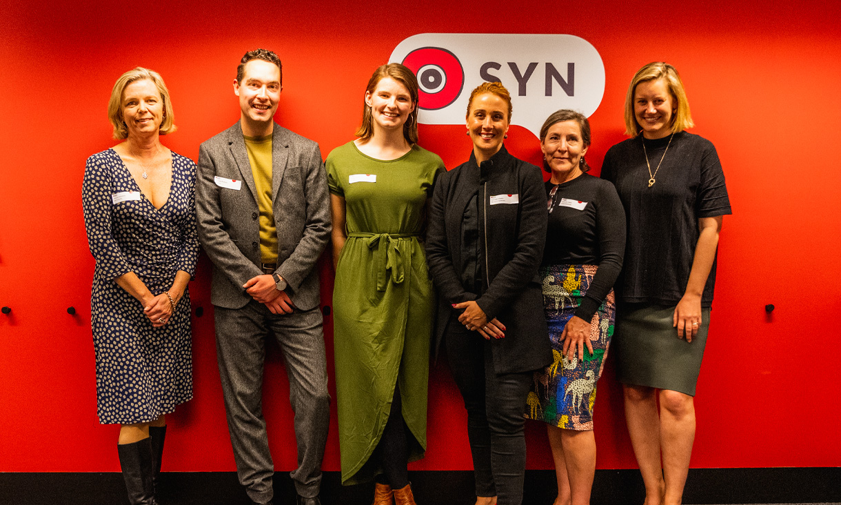 L-R: Deputy Vice-Chancellor Engagement and Vice-President Melissa Sweetland, SYN Media’s Campbell McNolty and Rachael Dexter, Gabrielle Williams MP, Gandel Philanthropy Grants Manager Alexandra White and Stephanie Ryan MP. 