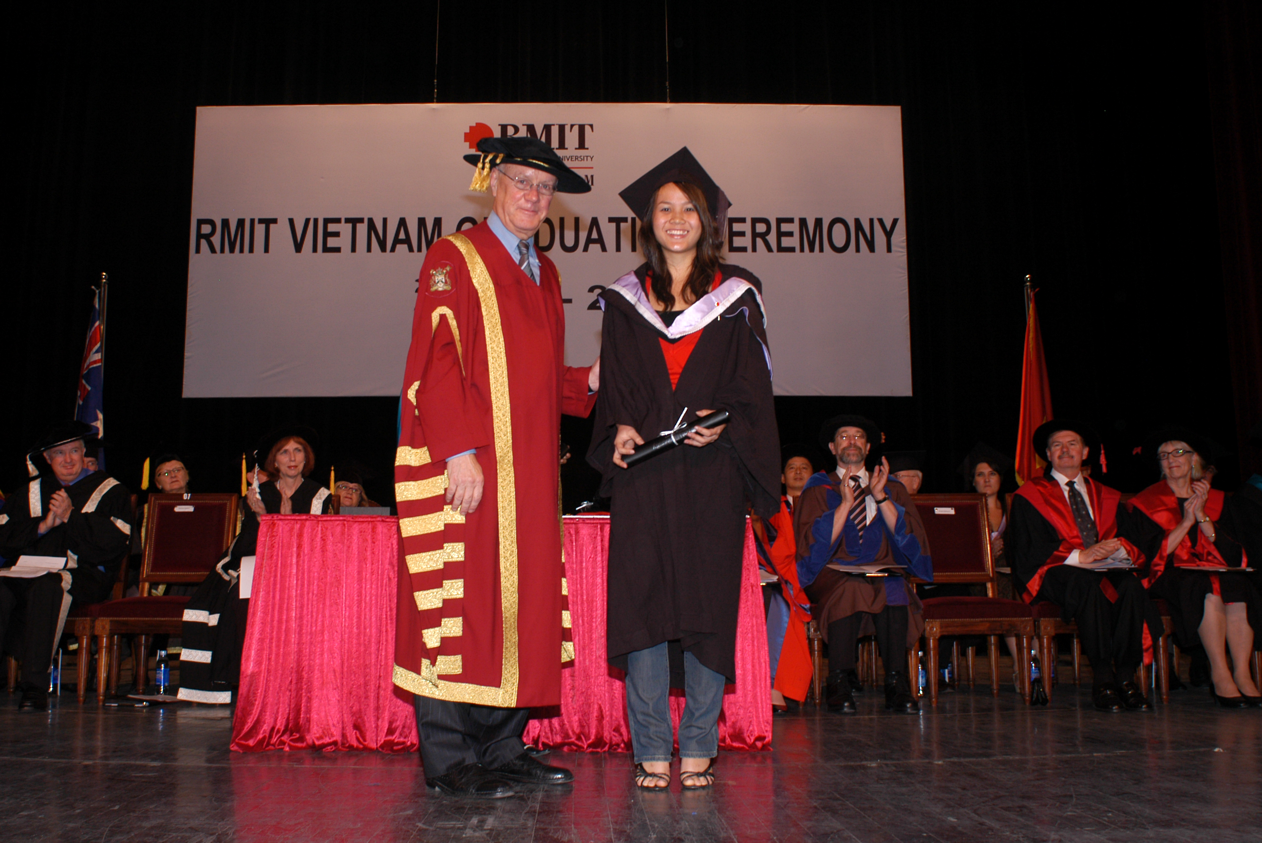 Pham Nhat Nga (pictured right) was one of the first graduates with distinction from RMIT Vietnam’s Hanoi campus in 2007.