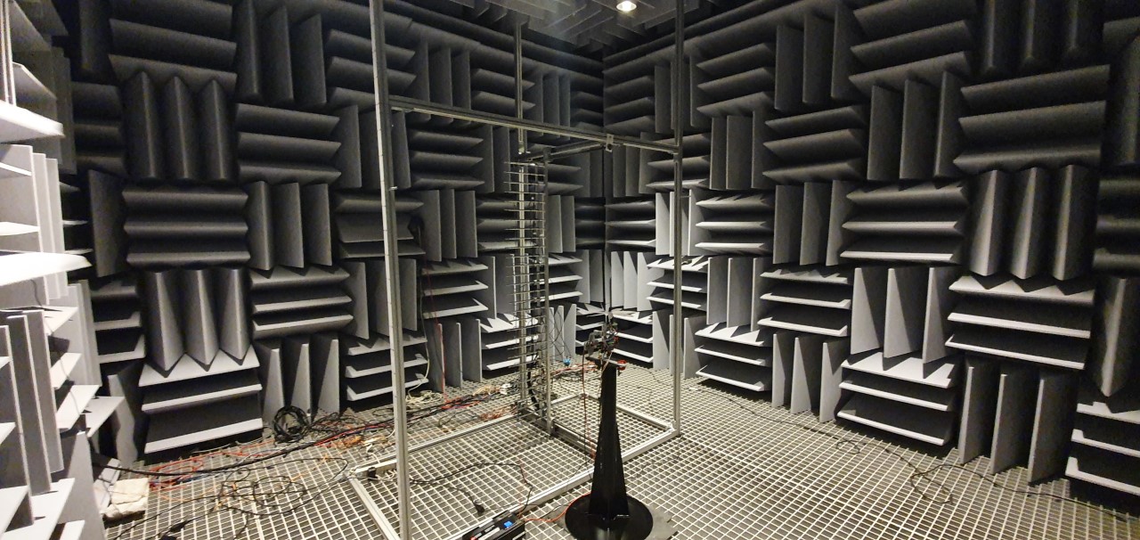 The anechoic, or 'echo-free', test chamber at CSIRO.