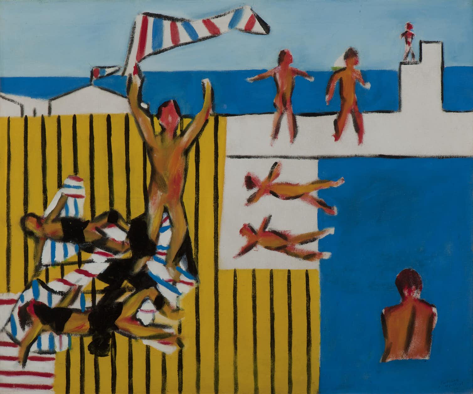 Sidney Nolan Bathers 1943. Ripolin enamel on canvas 62.9 x 75.5 cm. Heide Museum of Modern Art, Melbourne Bequest of John and Sunday Reed 1982. © The Trustees of the Sidney Nolan Trust/DACS. Licensed by Copyright Agency