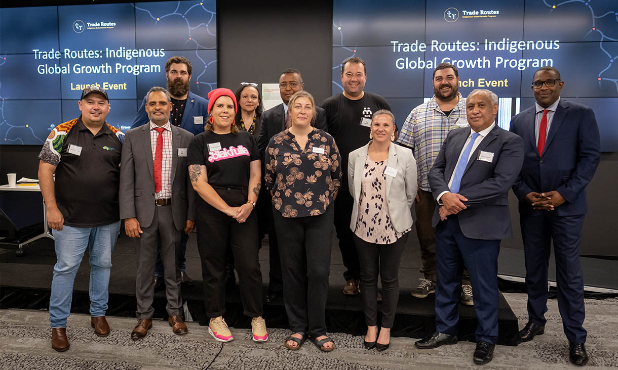 Photo of the 2021 Trade Routes cohort of First Nations owned and operated businesses