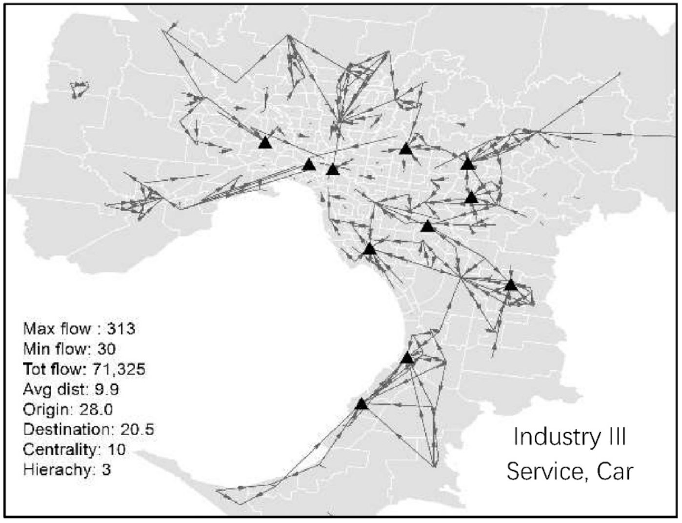 Car commuting patterns of retail and hospitality service workers. The authors