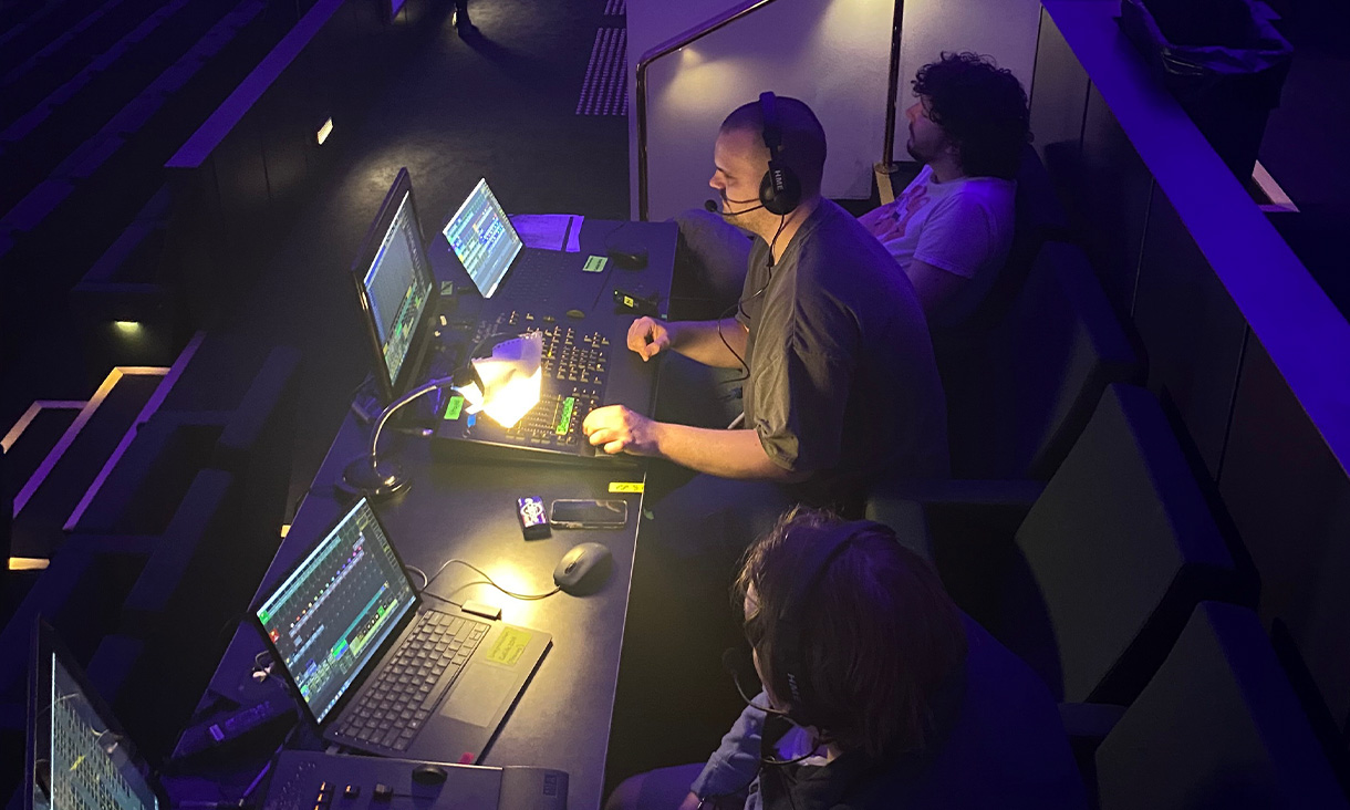 Above: VE students from the Diploma of Live Production & Technical Services behind-the-scenes in their first staged performance at The Capitol, as part of their Work Integrated Learning placements.  