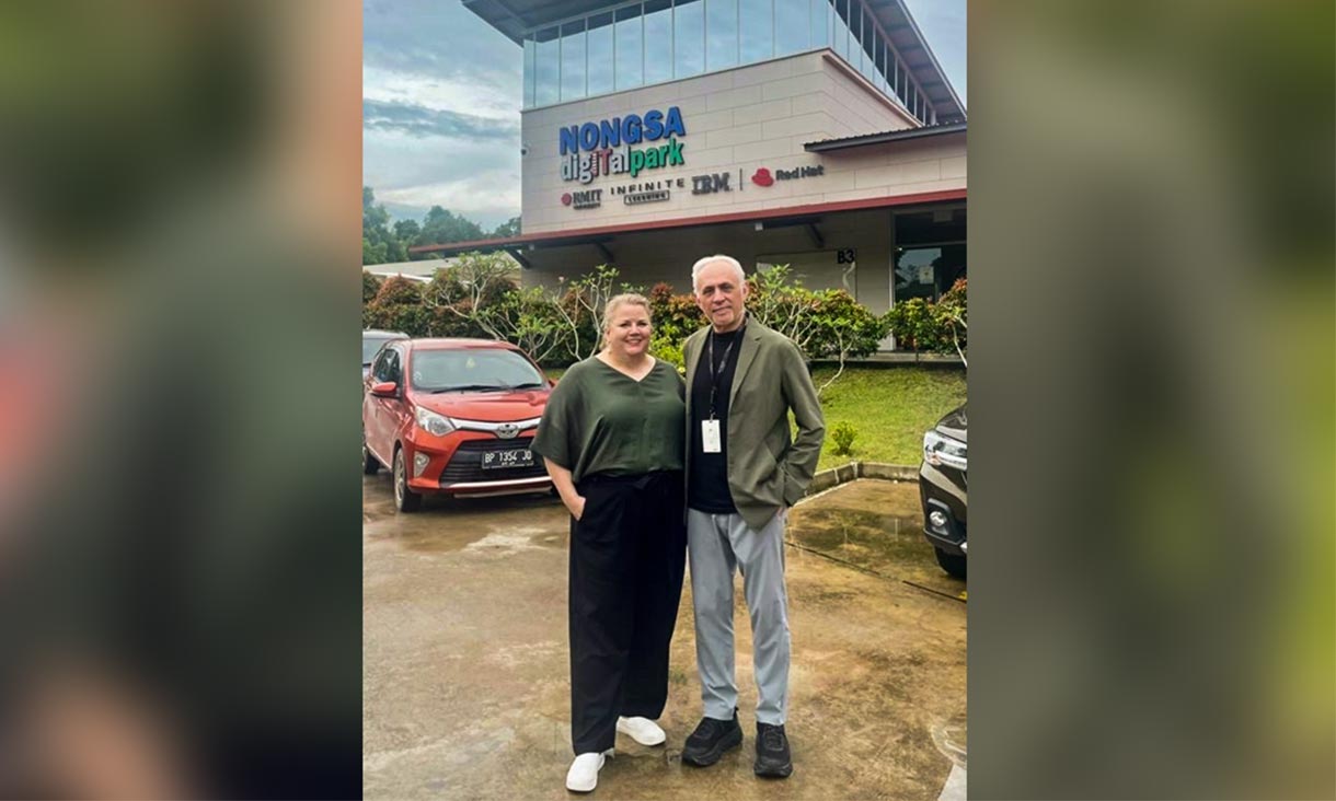 Mish Eastman and Marco Bardelli at Nongsa Digital Park, Indonesia