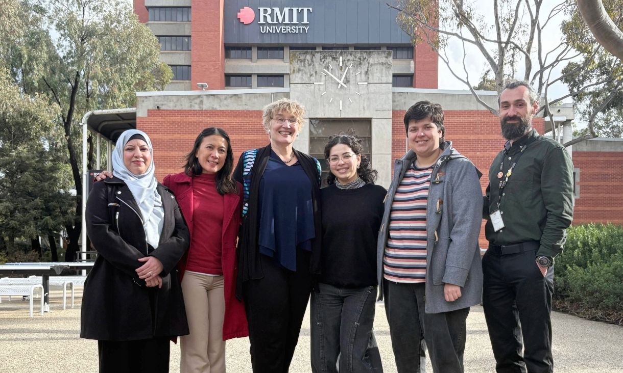 The RMIT team: (l-r) Ms Hina Amer (PhD candidate), Dr April Kartikasari (Postdoctoral Research Fellow), Dist Prof Magdalena Plebanski (Laboratory Head), Ms Nirashaa Bound (PhD candidate), Ms Emily Cassar (PhD Candidate), Mr Cyril Deceneux (Senior Research Assistant).