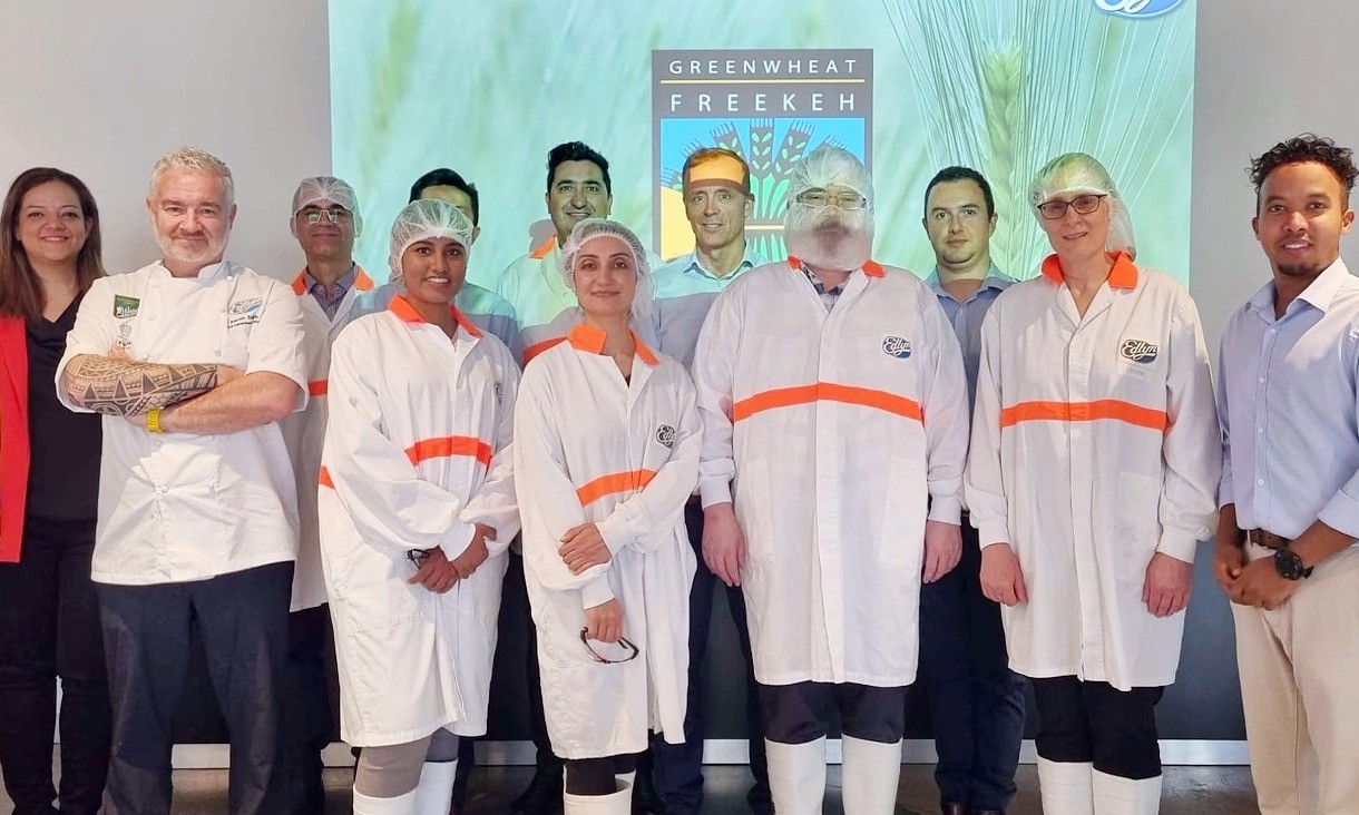 The joint RMIT/Edlyn Foods team, including RMIT's Dr Mahsa Majzoobi, Professor Asgar Farahnaky, Professor Sylvia Urban, Professor Charles Brennan and Professor Peter Torley.